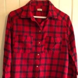 Plaid flannel long sleeve top
